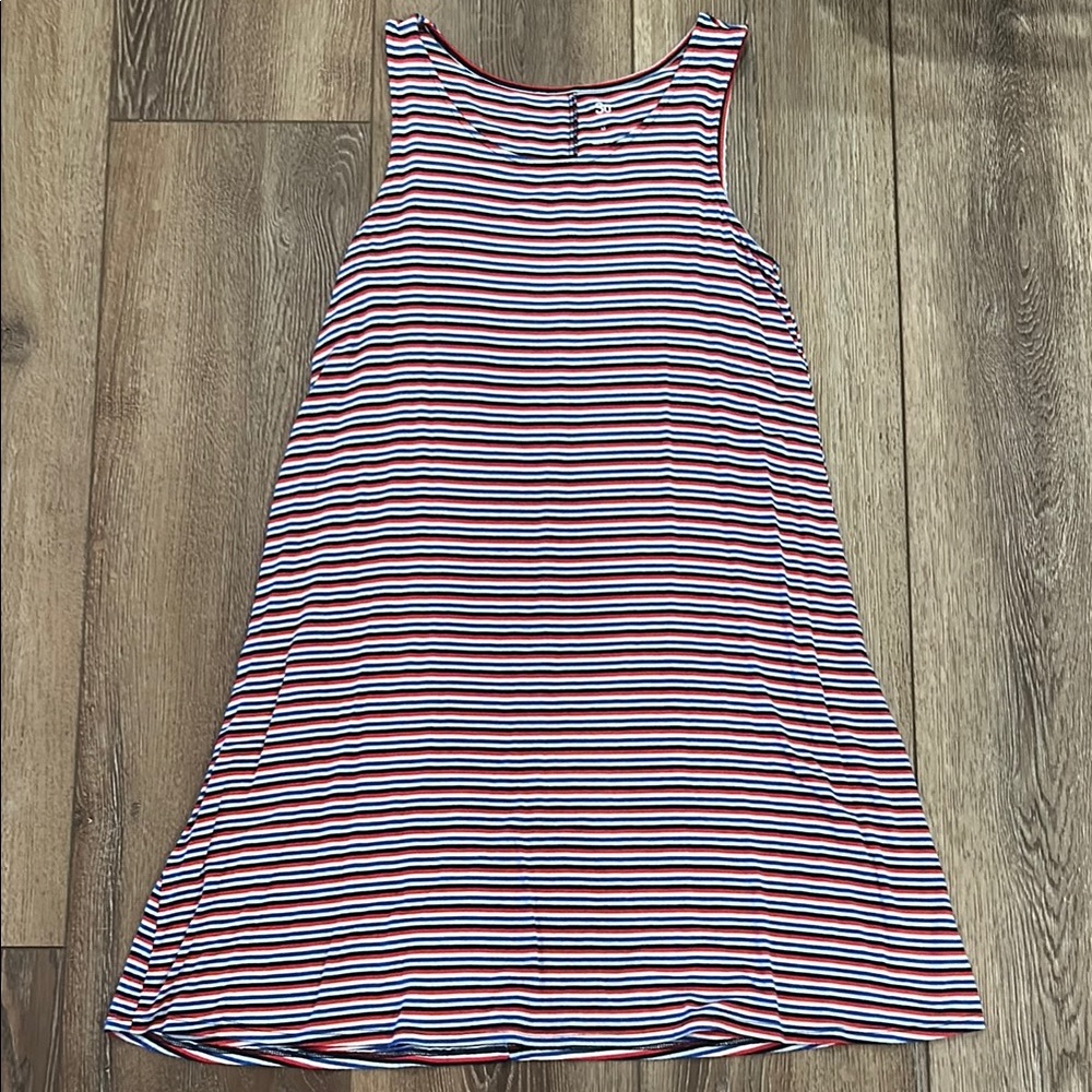 ••SO••RED•WHITE•BLUE Striped Sleeveless Dress